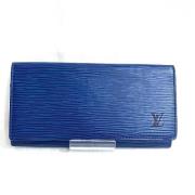 Pre-owned Leather wallets Louis Vuitton Vintage , Blue , Dames