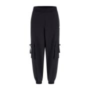 Zwarte Cargo Broek Athleisure Stijl Guess , Black , Dames