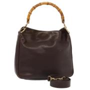 Pre-owned Leather gucci-bags Gucci Vintage , Brown , Dames