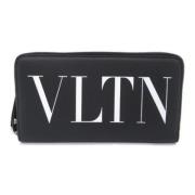 Pre-owned Leather wallets Valentino Vintage , Black , Heren