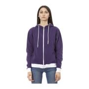 Trendy hoodie in dubbele kleurstijl Baldinini , Purple , Dames