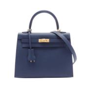 Pre-owned Leather handbags Hermès Vintage , Blue , Dames