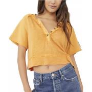 Oranje Blouse met Knopen Zomer Must-Have Free People , Orange , Dames