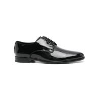 Zwarte Lakleren Veterschoenen Loafers Dolce & Gabbana , Black , Heren