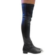 Stretch leren dijlaarzen Anna F. , Black , Dames