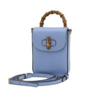 Pre-owned Leather gucci-bags Gucci Vintage , Blue , Dames