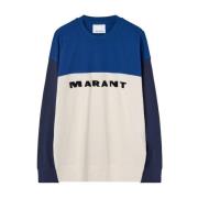 Logo Print Sweaters Isabel Marant , Blue , Heren