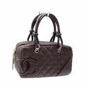 Pre-owned Leather chanel-bags Chanel Vintage , Brown , Dames