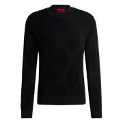 Trui met kettingmotief Hugo Boss , Black , Heren