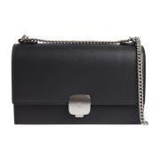 Zwarte Kettingflap Tas Calvin Klein , Black , Dames