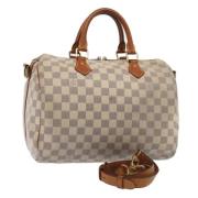 Pre-owned Canvas handbags Louis Vuitton Vintage , White , Dames