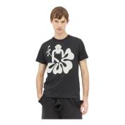 Hawaii Katoenen Jersey T-Shirt Logo Print Walter Van Beirendonck , Bla...