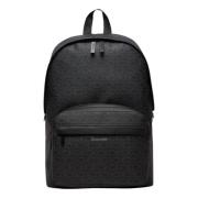 Zwarte tas met rits en zakken Calvin Klein , Black , Heren