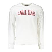 Witte Sweatshirt met Geborduurd Logo Cavalli Class , White , Heren