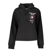 Zwarte hoodie met logodetail Calvin Klein , Black , Dames