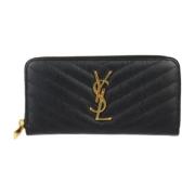 Pre-owned Leather wallets Yves Saint Laurent Vintage , Black , Dames