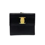 Pre-owned Leather wallets Salvatore Ferragamo Pre-owned , Black , Dame...