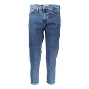 Blauwe Slim Fit Jeans met Borduurwerk Tommy Hilfiger , Blue , Dames