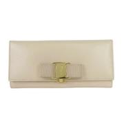 Pre-owned Leather wallets Salvatore Ferragamo Pre-owned , Beige , Dame...