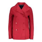 Rode Sportieve Jas Lange Mouw Logo Gant , Red , Dames