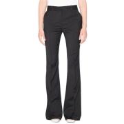 Zwarte Flare Gabardine Broek van Wol Barbara Bui , Black , Dames