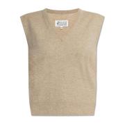 Wollen vest met V-hals Maison Margiela , Beige , Dames