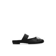 Slippers met bedrukt logo MM6 Maison Margiela , Black , Dames