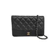 Pre-owned Leather chanel-bags Chanel Vintage , Black , Dames