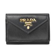 Pre-owned Leather wallets Prada Vintage , Black , Dames