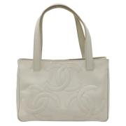 Pre-owned Leather chanel-bags Chanel Vintage , White , Dames