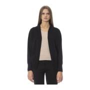 Trendy Cardigan met Metalen Monogram Baldinini , Black , Dames