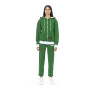 Hoodie met kleurblok en verstelbare capuchon Baldinini , Green , Dames