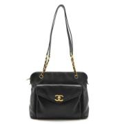 Pre-owned Leather totes Chanel Vintage , Black , Dames