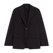 Zwarte Jersey Blazer Milano Stijl Max Mara Weekend , Black , Dames