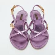 Pre-owned Leather sandals Louis Vuitton Vintage , Purple , Dames