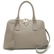 Pre-owned Leather handbags Prada Vintage , Beige , Dames