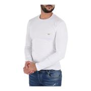 Stretch Logo Geborduurd T-shirt - Wit Emporio Armani , White , Heren