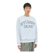 Katoenen Fleece Crewneck Sweatshirt met Logo Stüssy , Gray , Heren