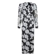 Bloemen Mesh Wrap Jurk Rotate Birger Christensen , Multicolor , Dames