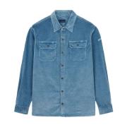 Fluwelen overshirt met Moon Badge Paul & Shark , Blue , Heren