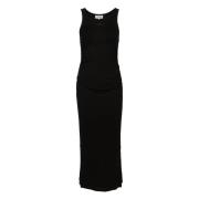 Zwarte Katoenen Maxi Jurk Ganni , Black , Dames