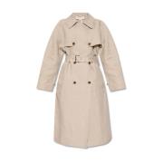 Lino Trench Coat Michael Kors , Brown , Dames