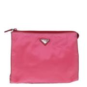 Pre-owned Nylon clutches Prada Vintage , Pink , Dames