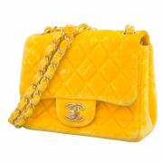 Pre-owned Leather chanel-bags Chanel Vintage , Yellow , Dames