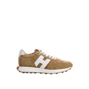 Velours en Nappa Leren Sneakers Hogan , Brown , Heren