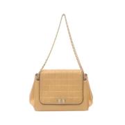 Pre-owned Leather chanel-bags Chanel Vintage , Beige , Dames