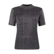 Korte Mouw Glanzende Juwelen Pullover Zoso , Gray , Dames