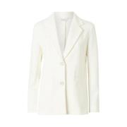 Witte Blazer in Zacht Jersey Milano Steek Max Mara , White , Dames