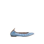 Zwarte Leren Ballerina Schoenen Lanvin , Blue , Dames