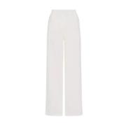 Witte linnen broek met voorplooien Marysia , White , Dames